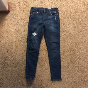 Aeropostale Dark Wash Lightly Distressed Skinnies